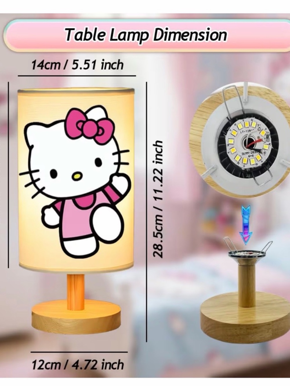Hello Kitty Pink Table Lamp - Picture 4 of 4